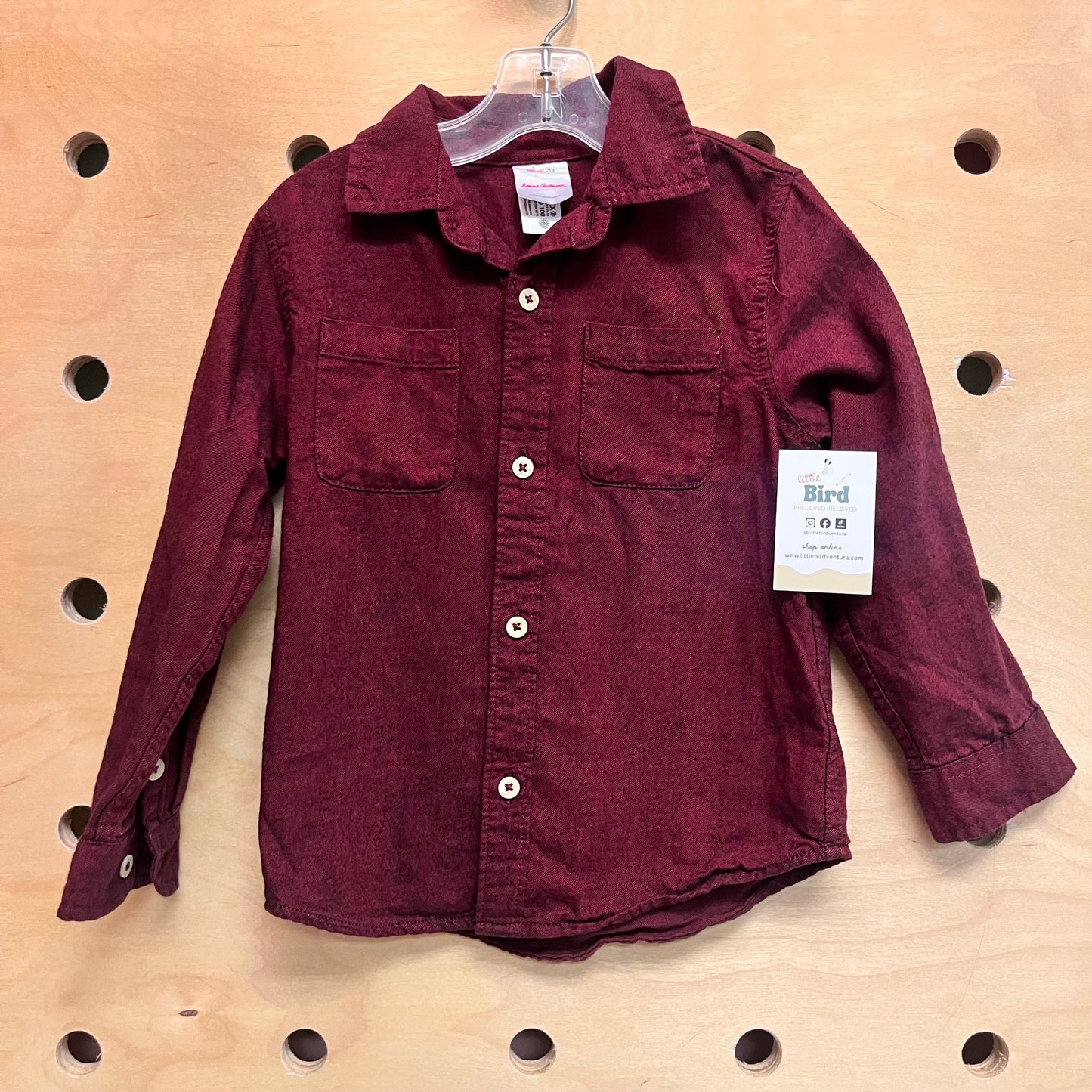Heathered Maroon Button Up