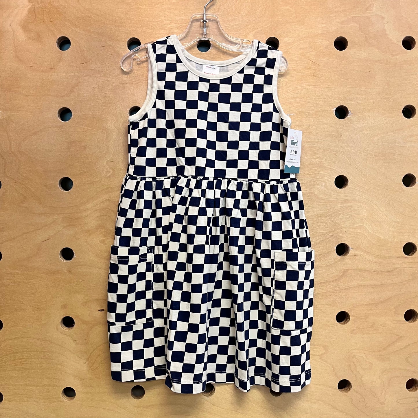 Blue & White Checkerboard Dress