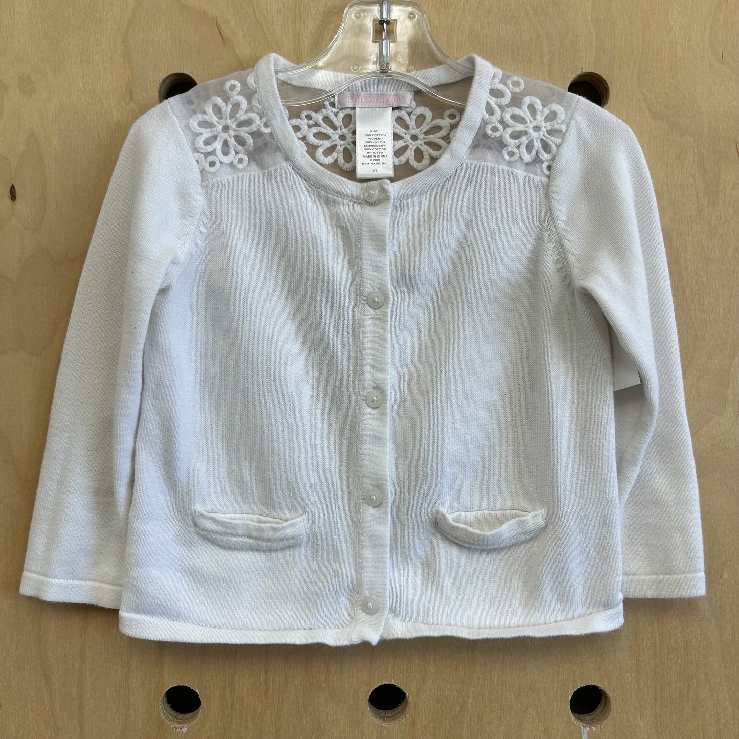 White Lace Back Cardigan