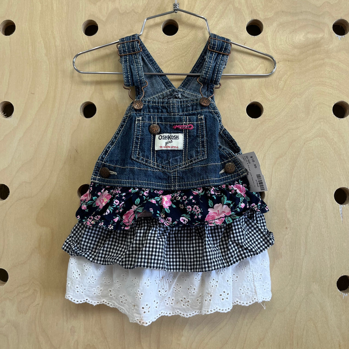 Floral & Eyelet Lace Overall Dress
