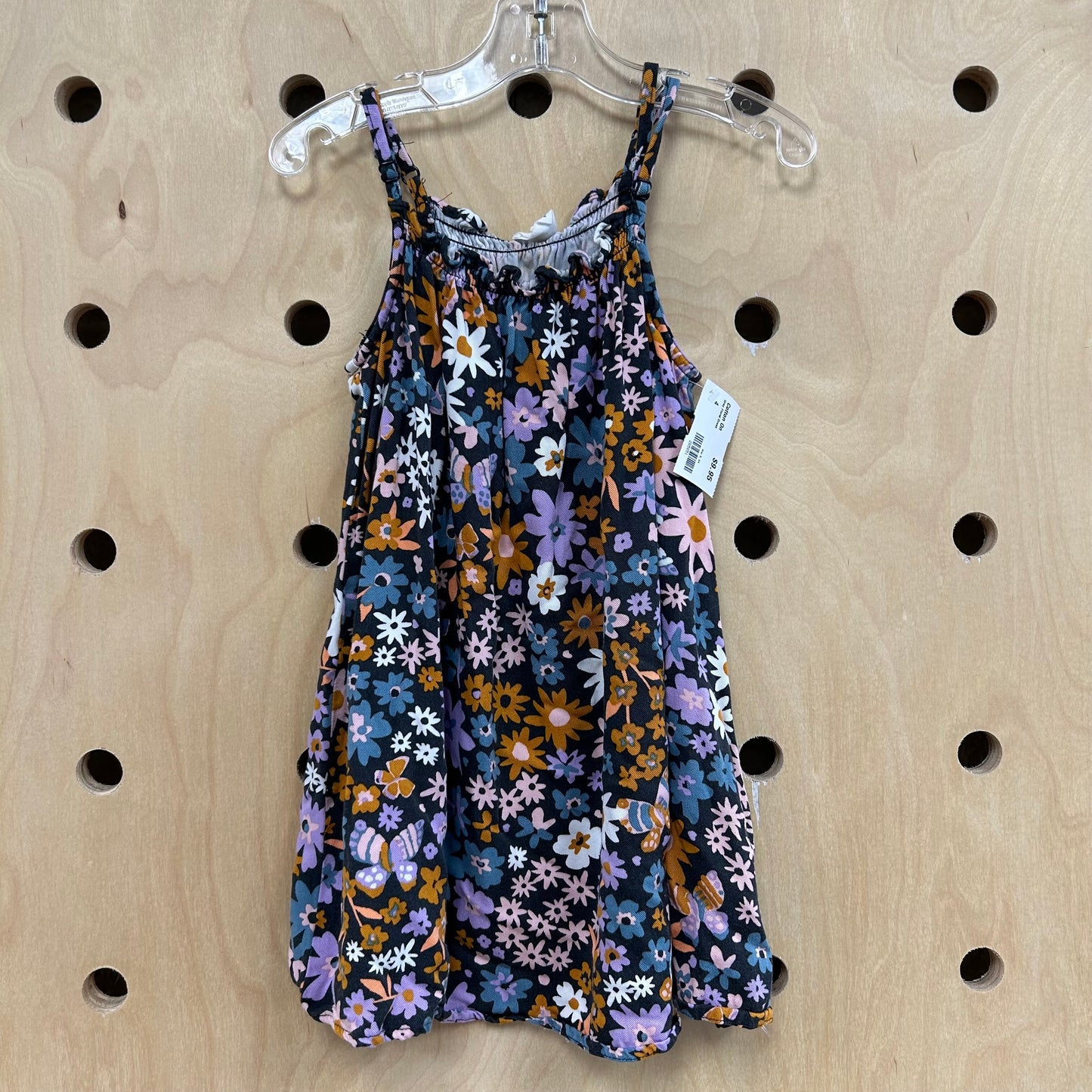 Grey Floral Dress