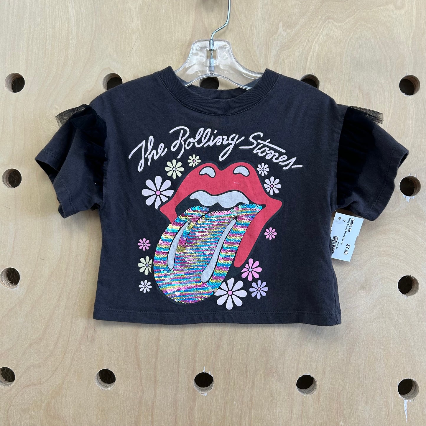 Rolling Stones Sequins Crop Top