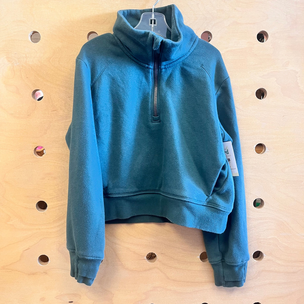 Green 1/4 Zip Cropped Jacket