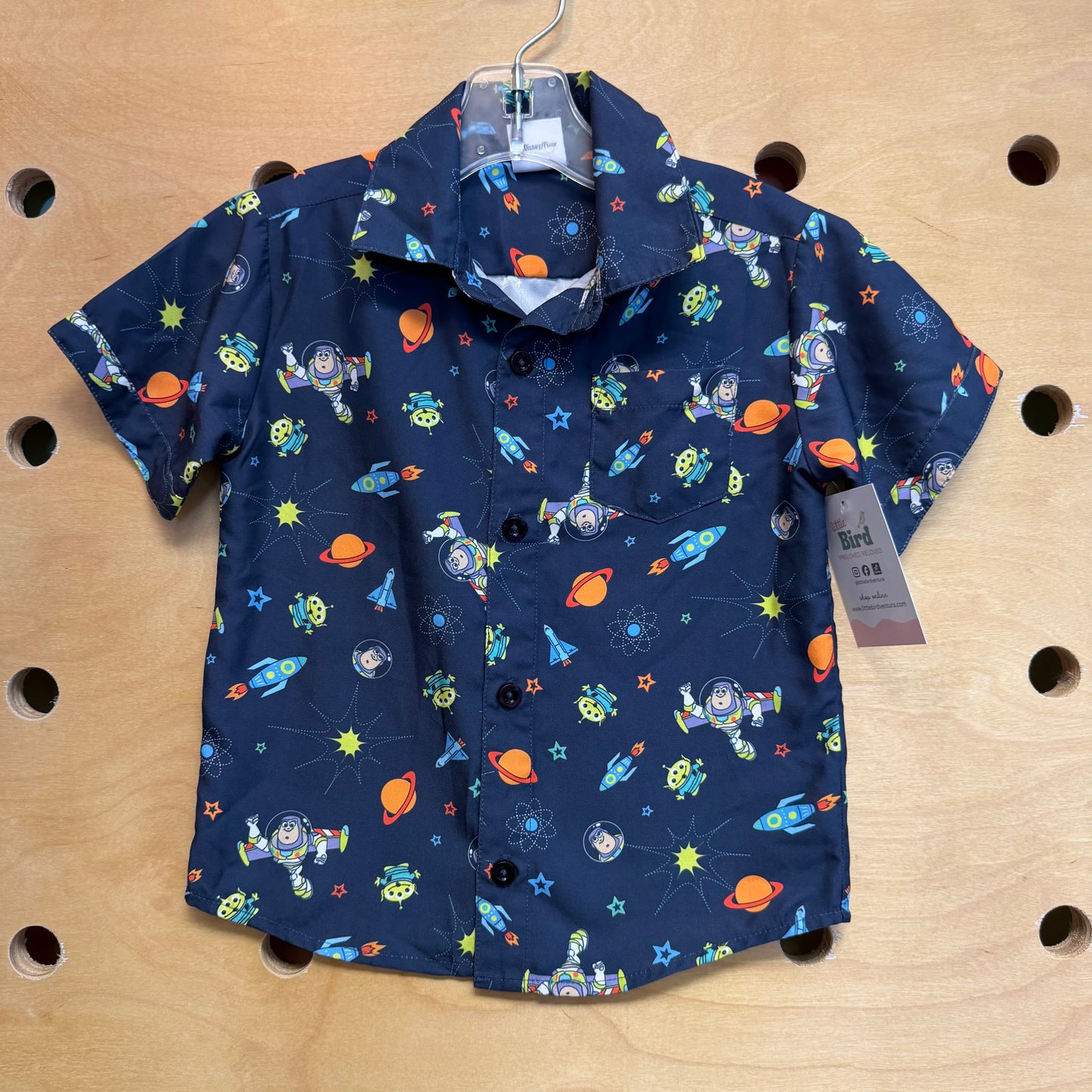 Blue Buzz Lightyear Button Up