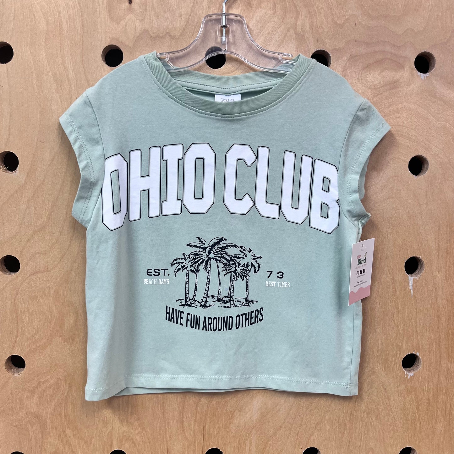 Green Ohio Club Crop Tee