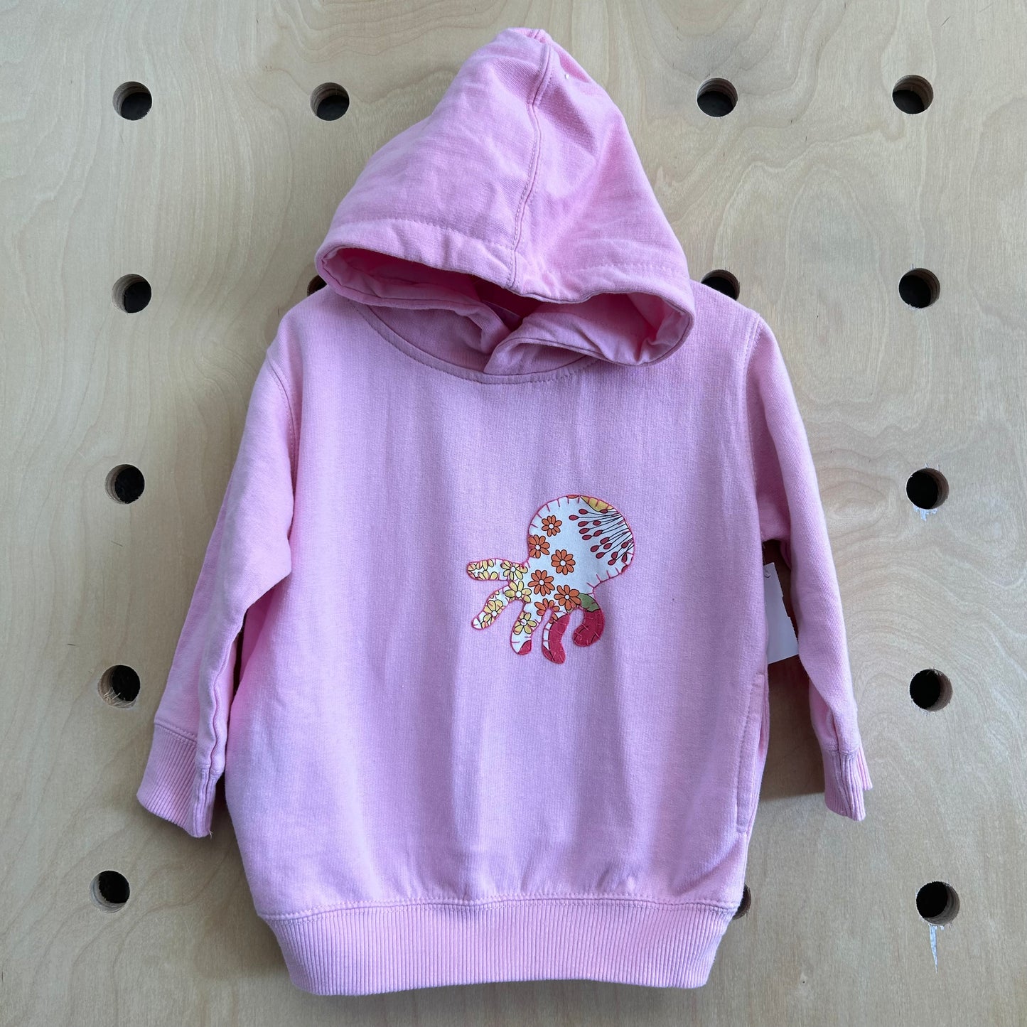 Pink Octopus Applique Hoodie