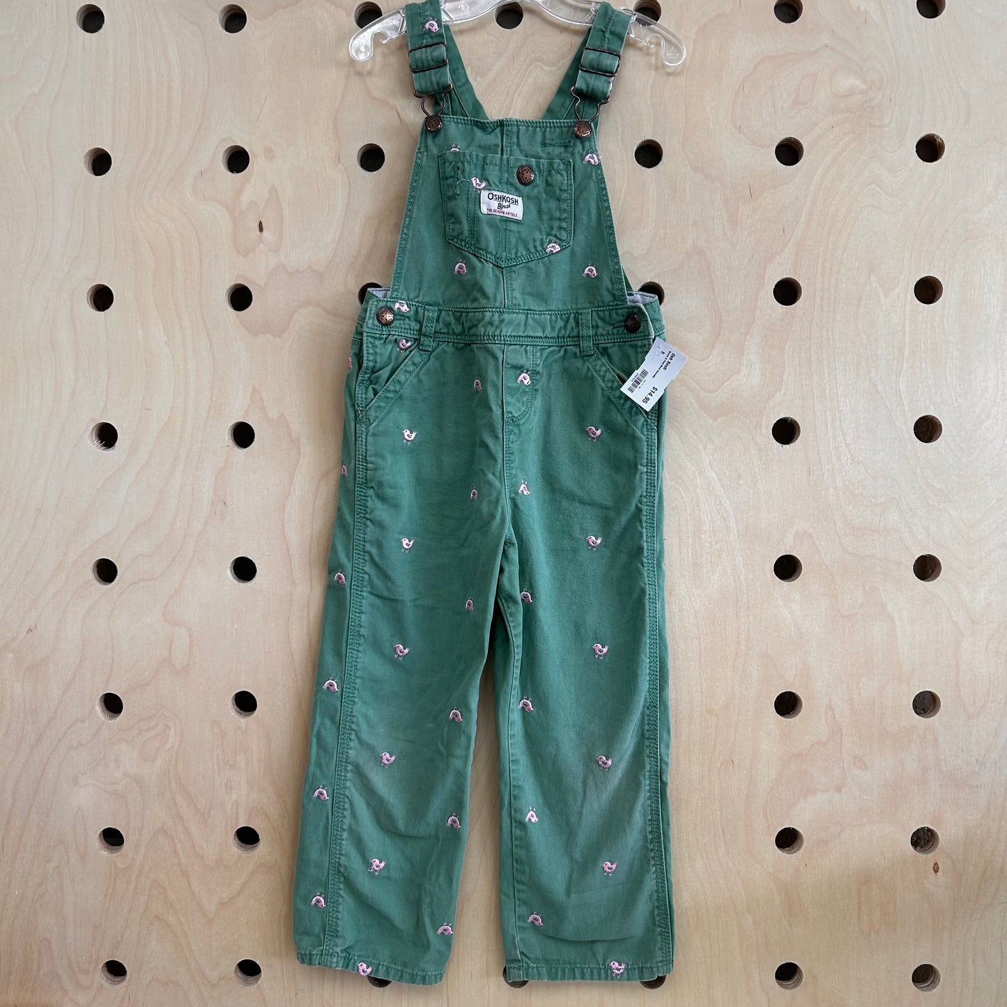 Green & Pink Bird Overalls