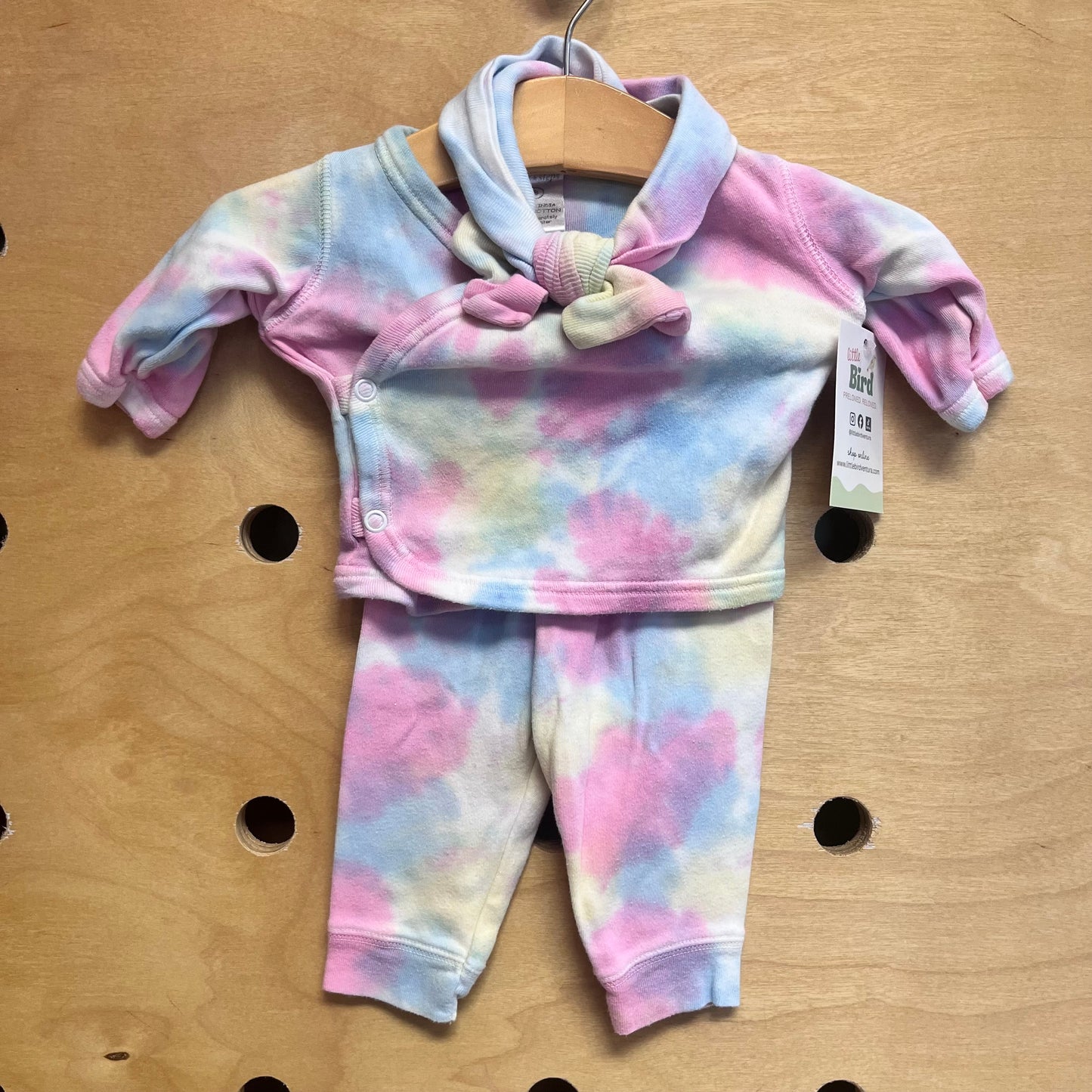 3pc. Pink Tie Dye Outfit/Bow