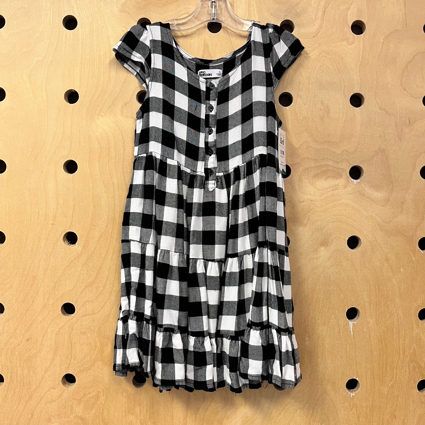 Black & White Checkered Flannel Dress