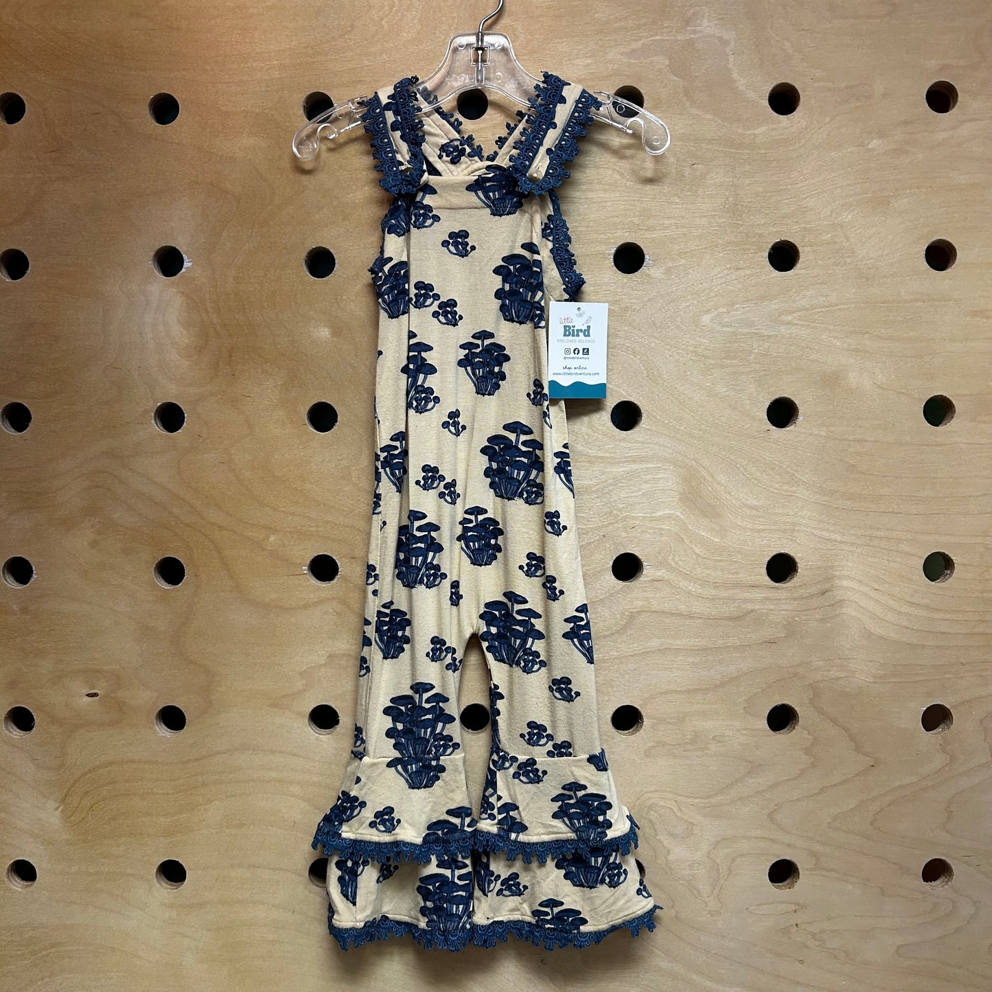 Yellow/Blue Bamboo Mushroom Romper