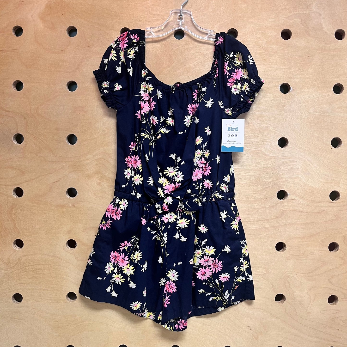 Cinched Waist Floral Romper