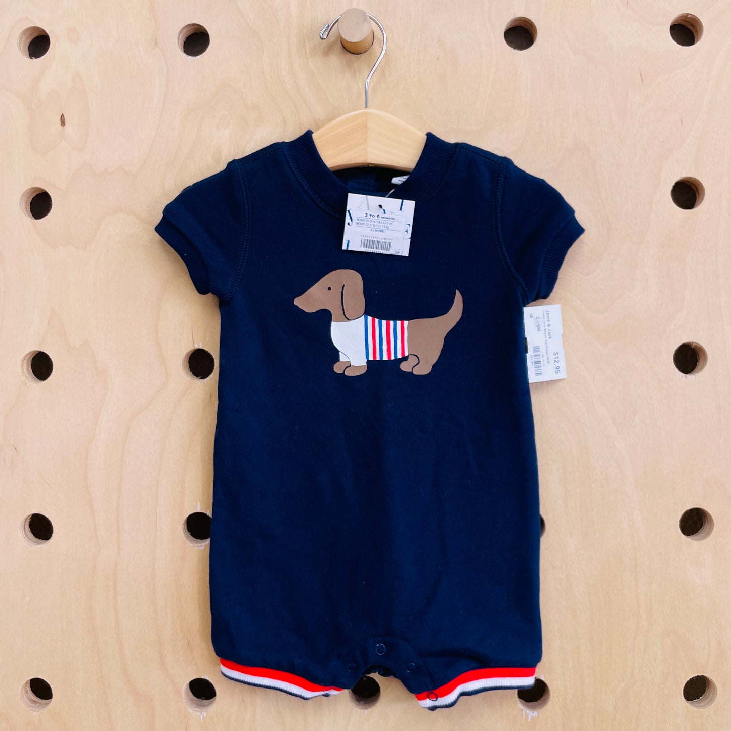 French Terry Weenie Dog Romper NEW!