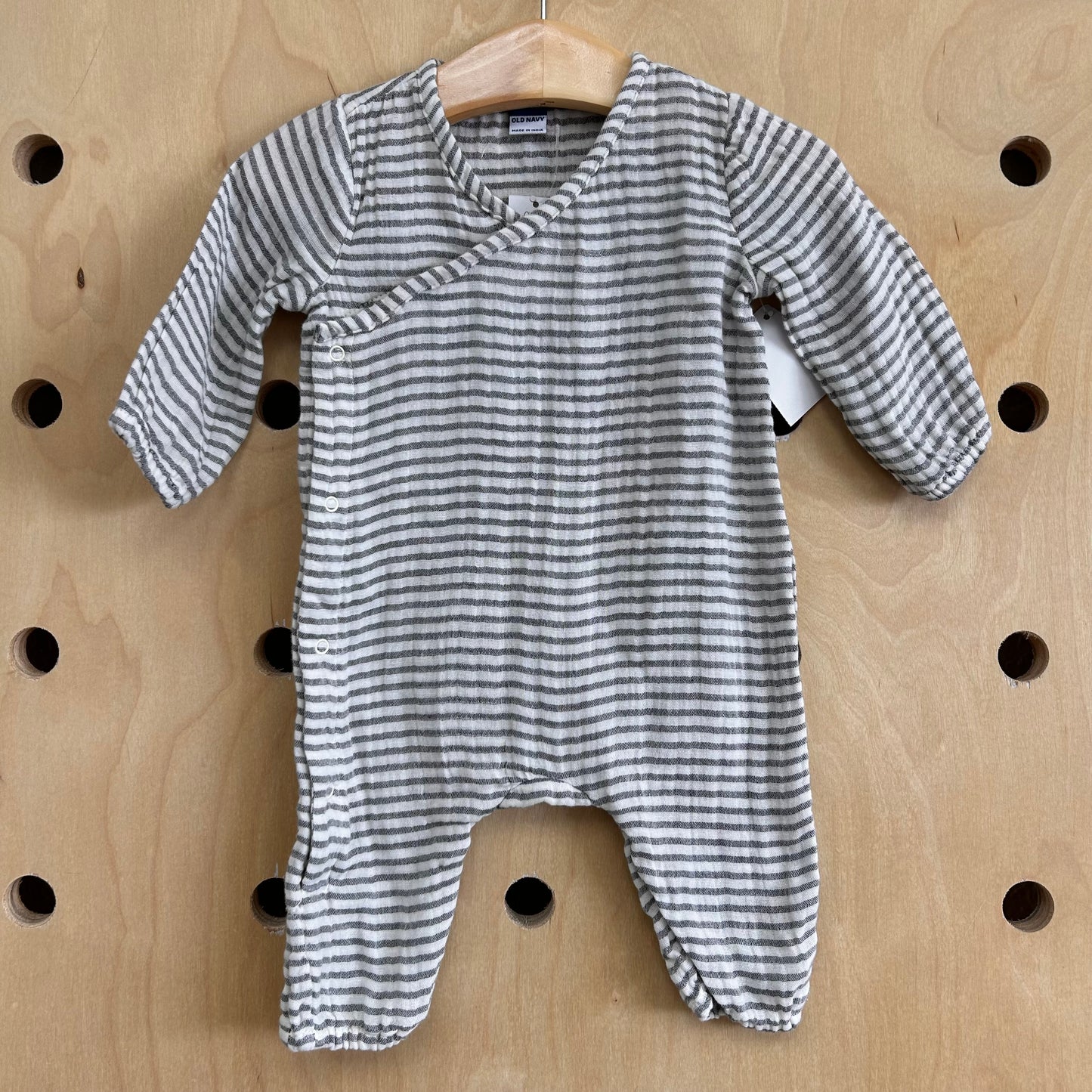 Grey Striped Wrap Romper NEW!