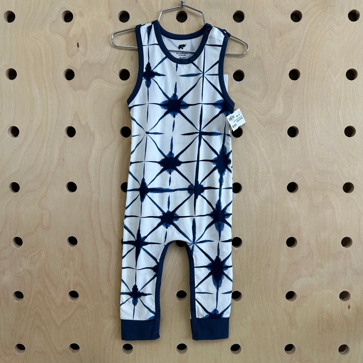 White & Blue Organic Romper NEW!