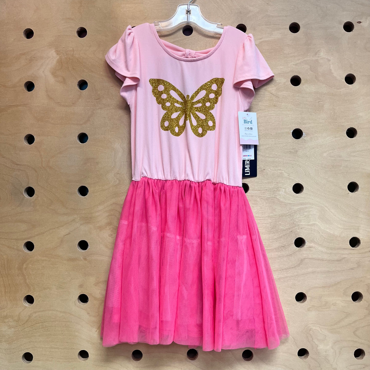 Pink/Gold Glitter Butterfly Dress NEW!
