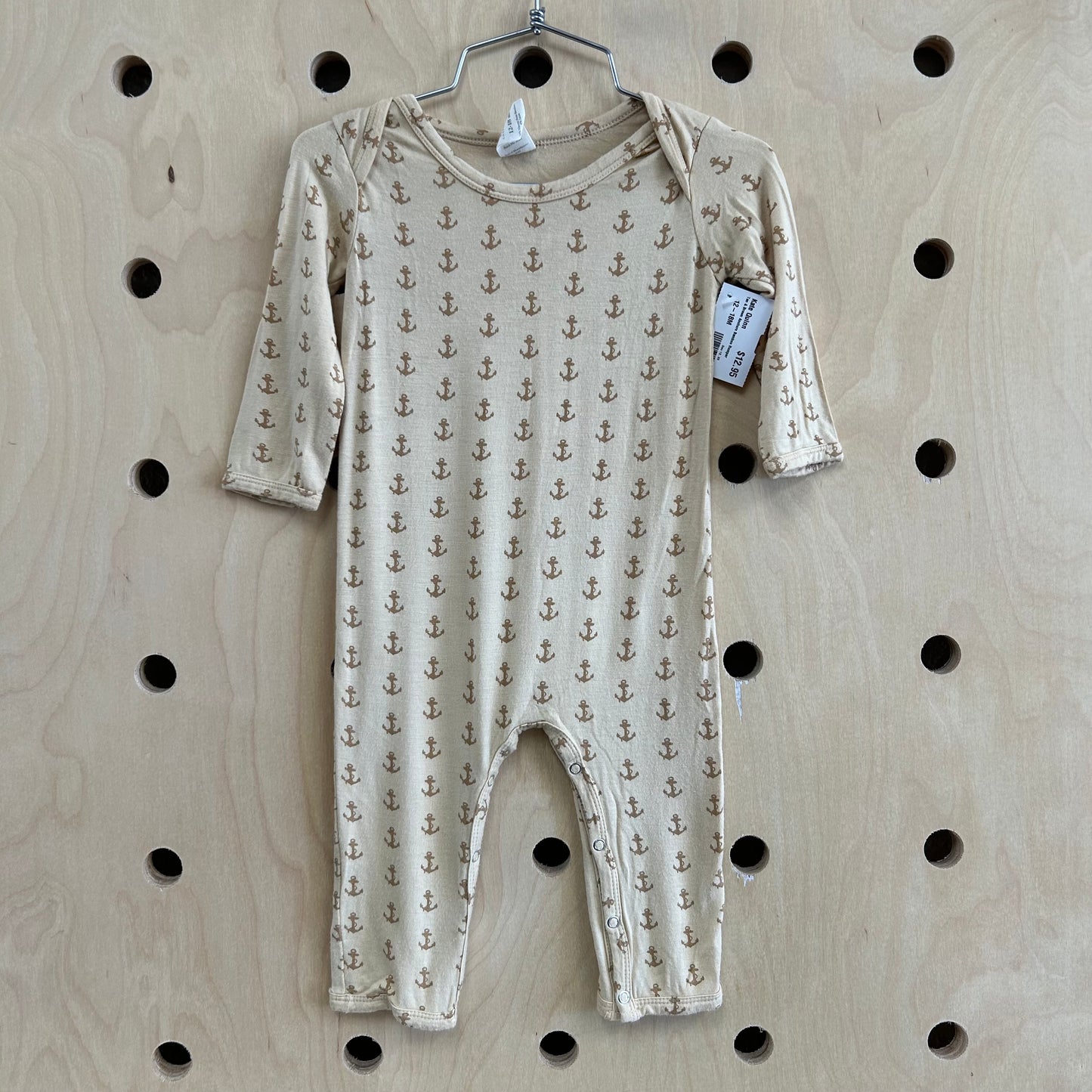 Tan & Brown Anchors Bamboo Romper