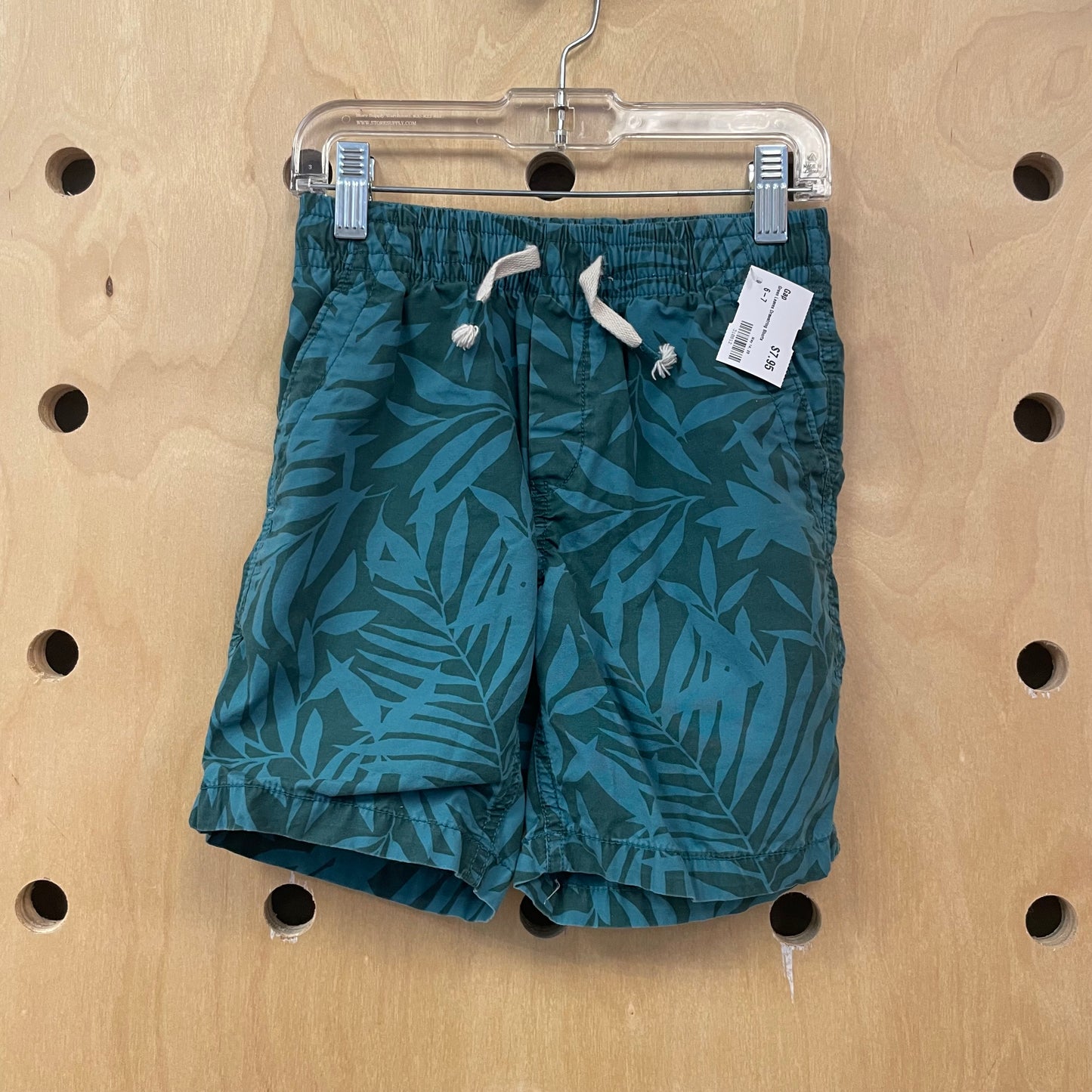 Green Leaves Drawstring Shorts