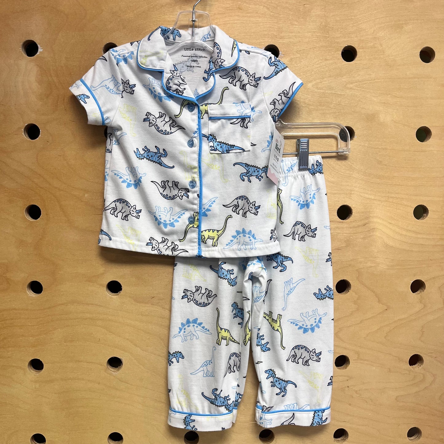 White/Blue Dinos Pajamas