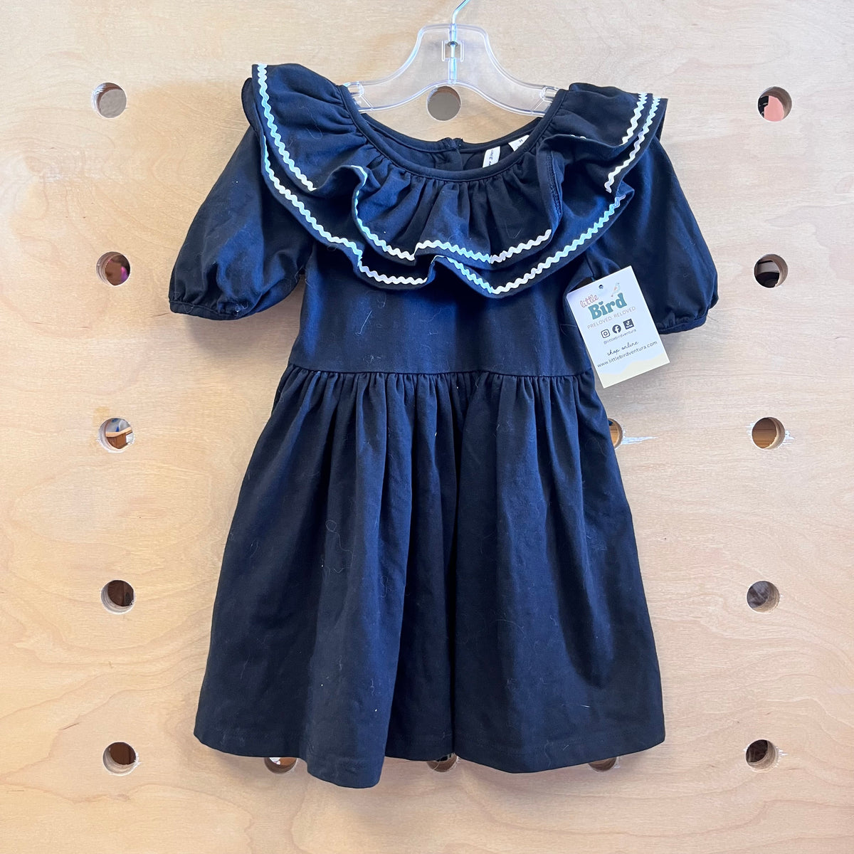 Black & White Ruffle Collar Dress
