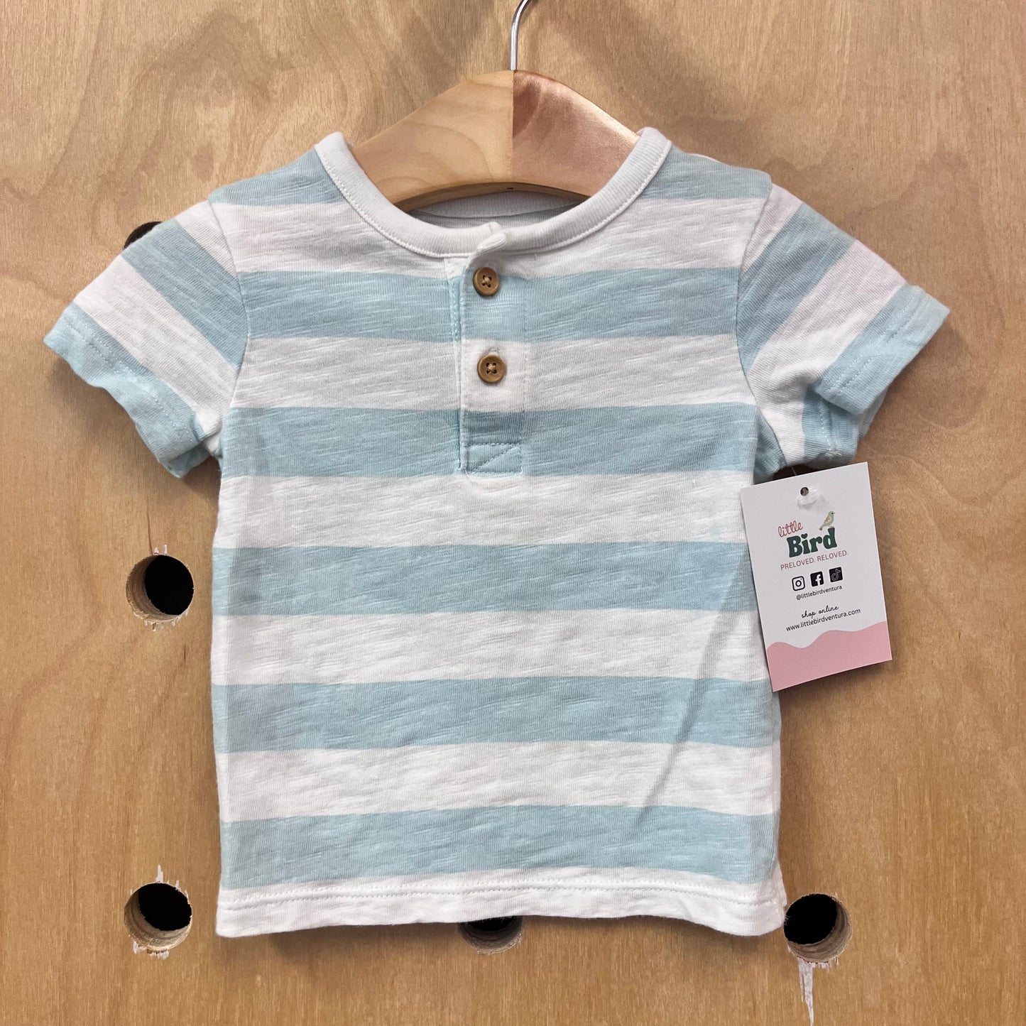 Blue Striped Organic Henley