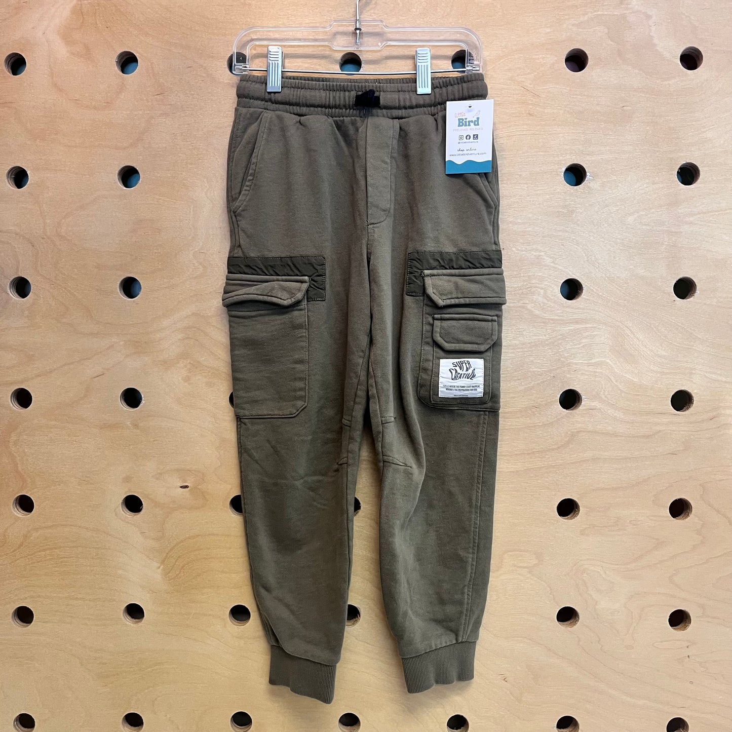 Olive Drawstring Cargo Joggers