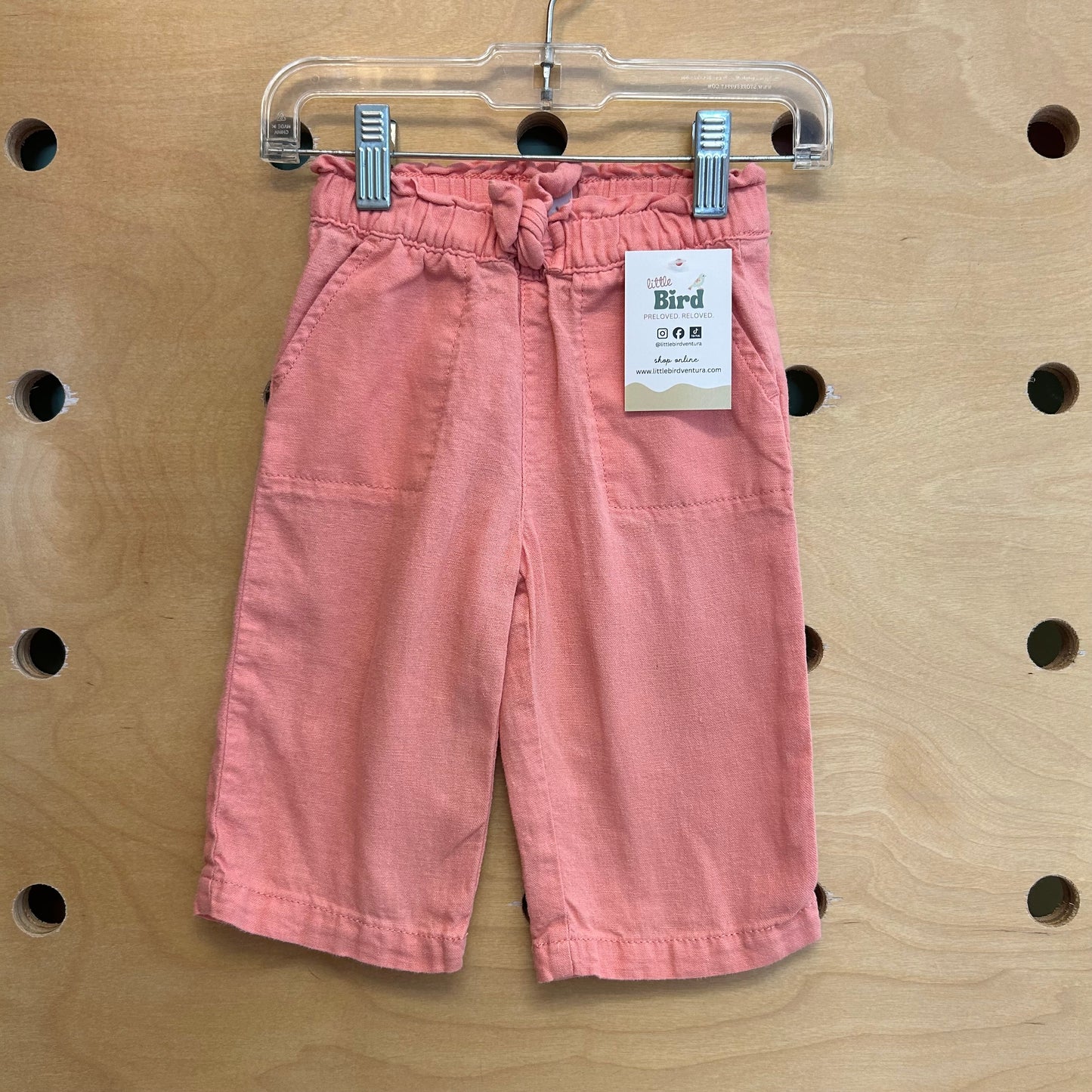 Peach Linen Blend Pants