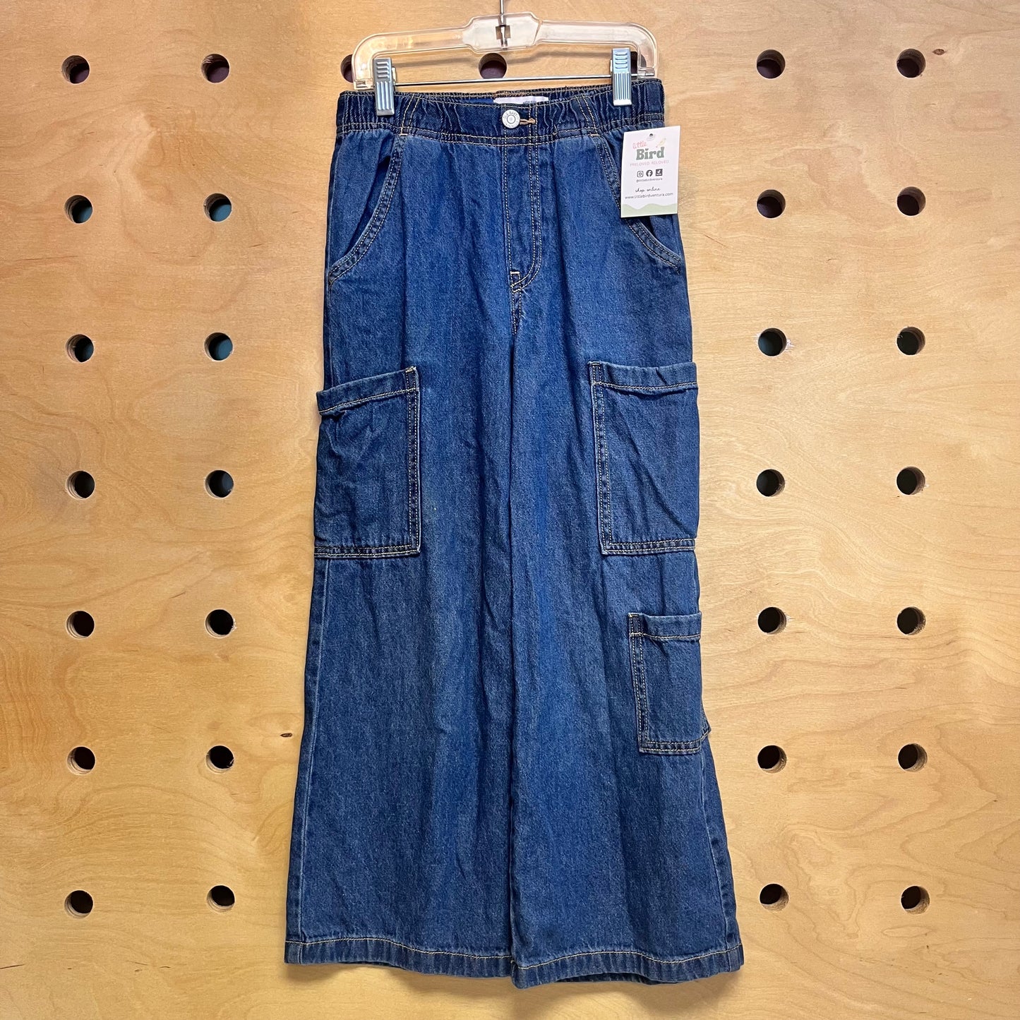 High Rise Straight Cargo Denim