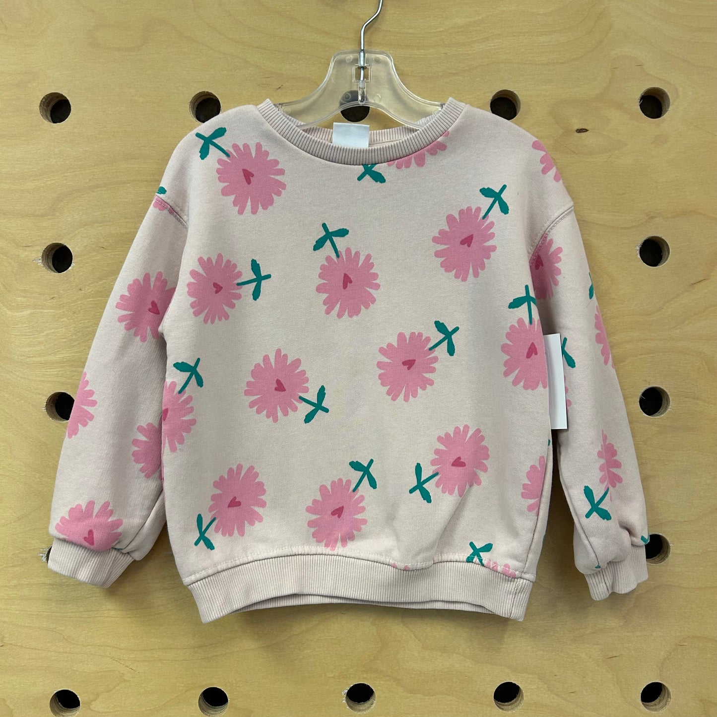 Pink Heart Floral Pullover