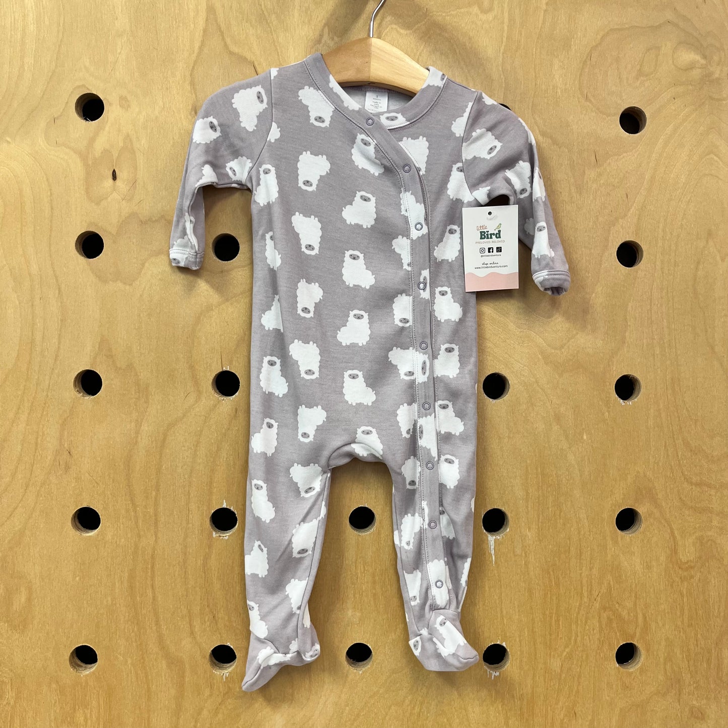 Lavender/White Sheep Footies