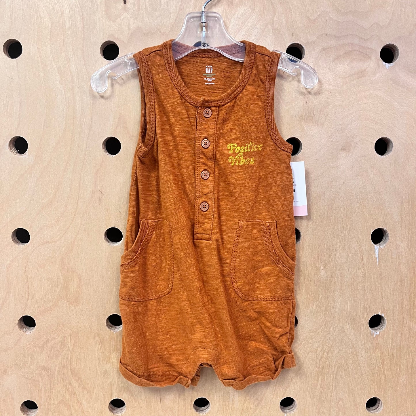 Brown Flower Positive Vibes Romper