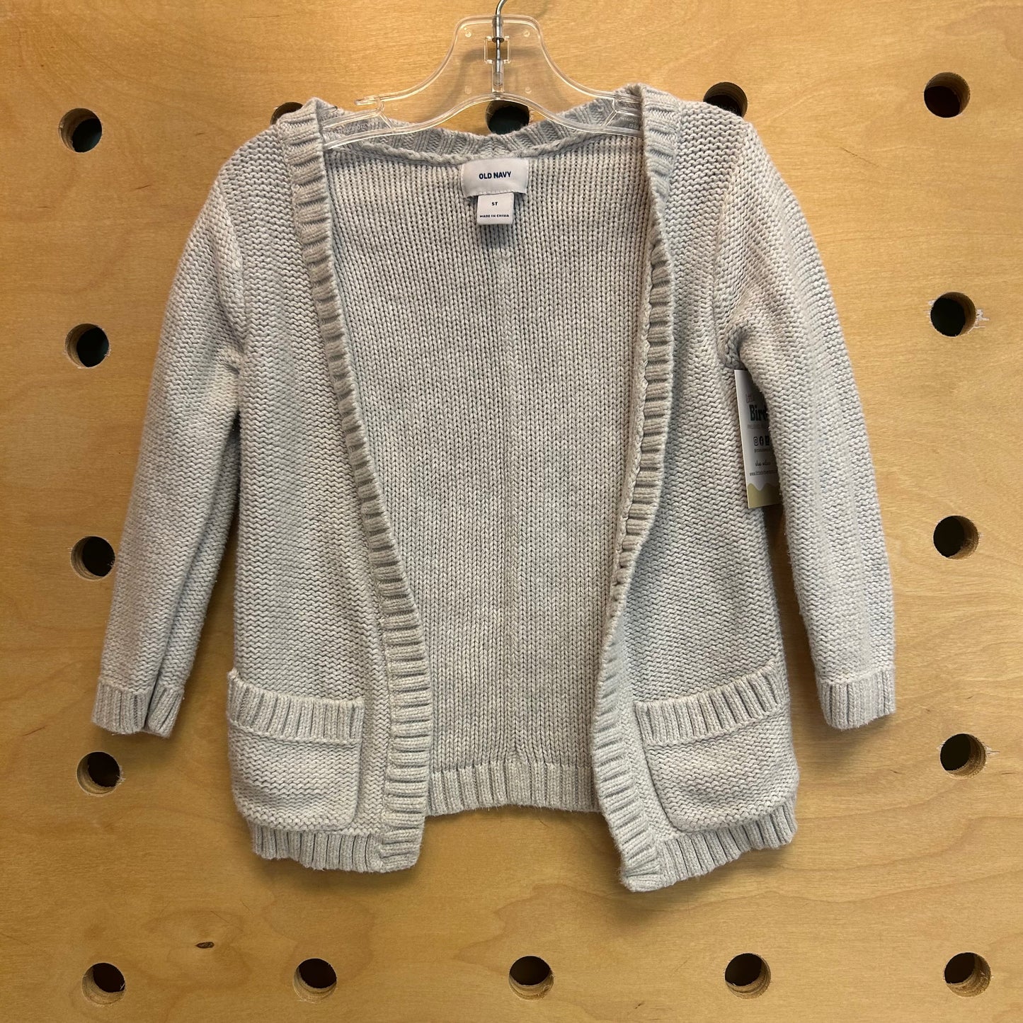 Grey Open Knit Cardigan