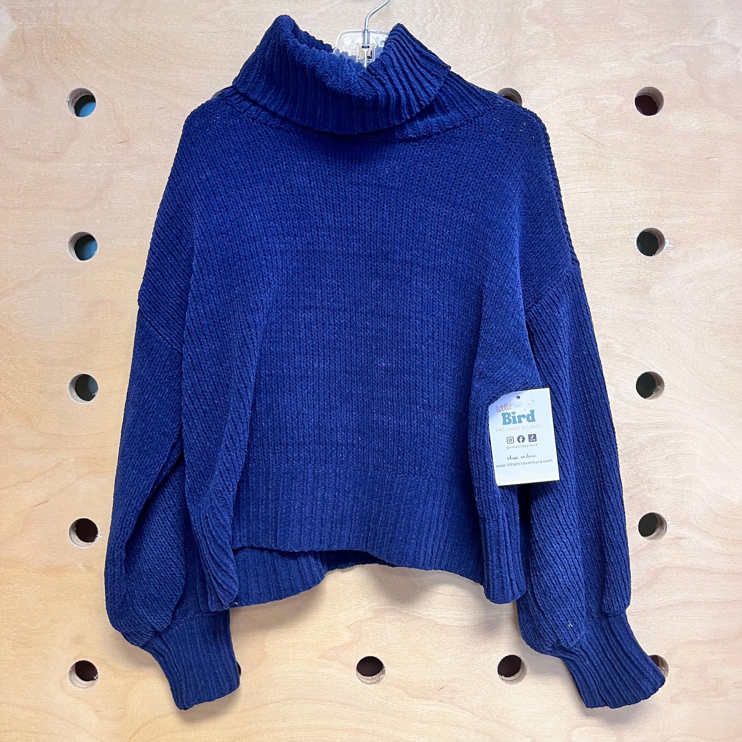 Blue Turtle Neck Knit Sweater