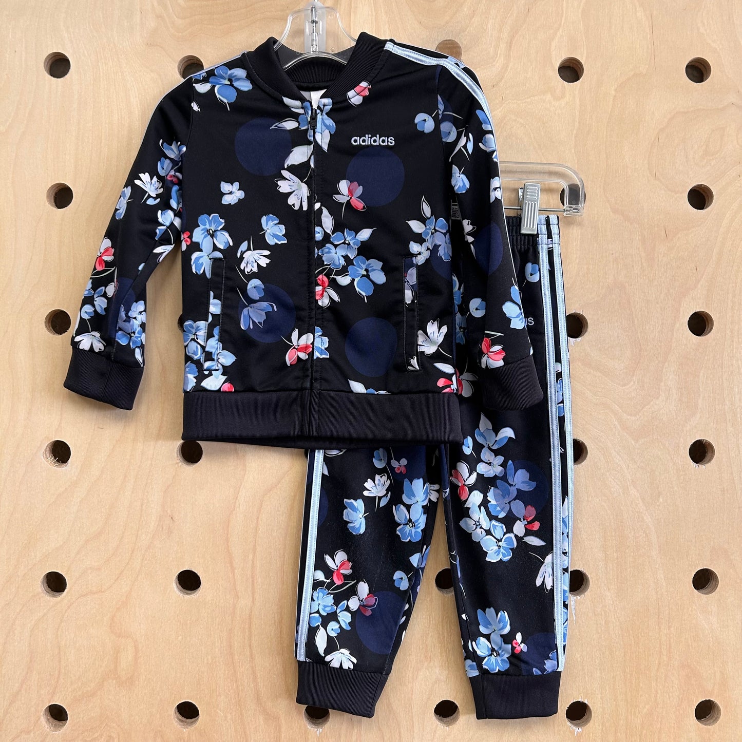 Black Floral Track Suit