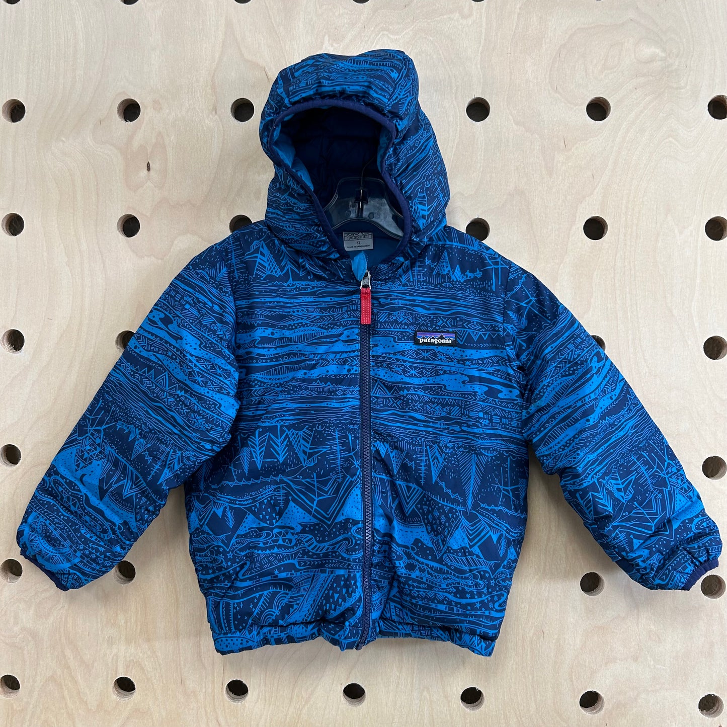 Blue Reversible Down Hoodie