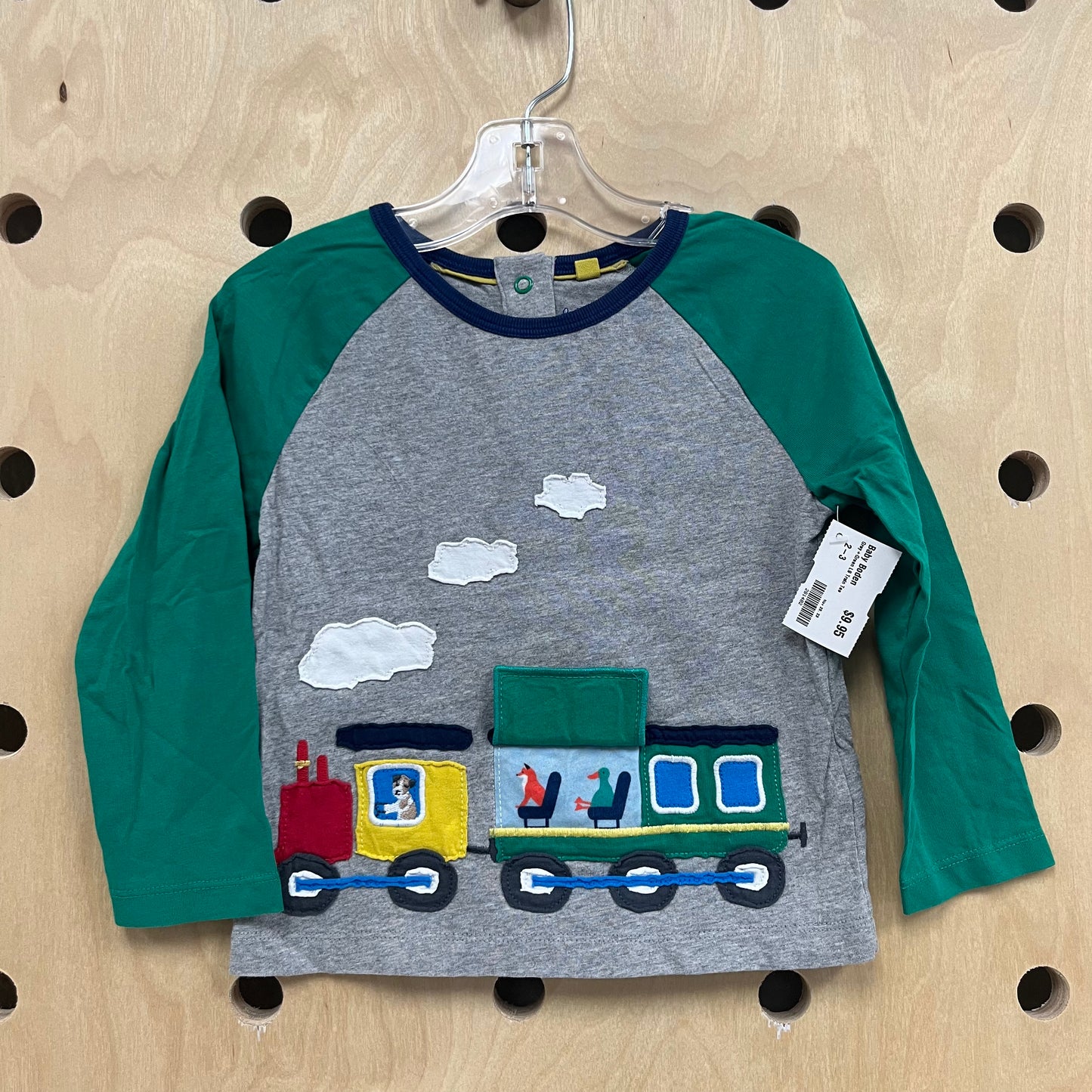 Grey+Green LS Train Tee
