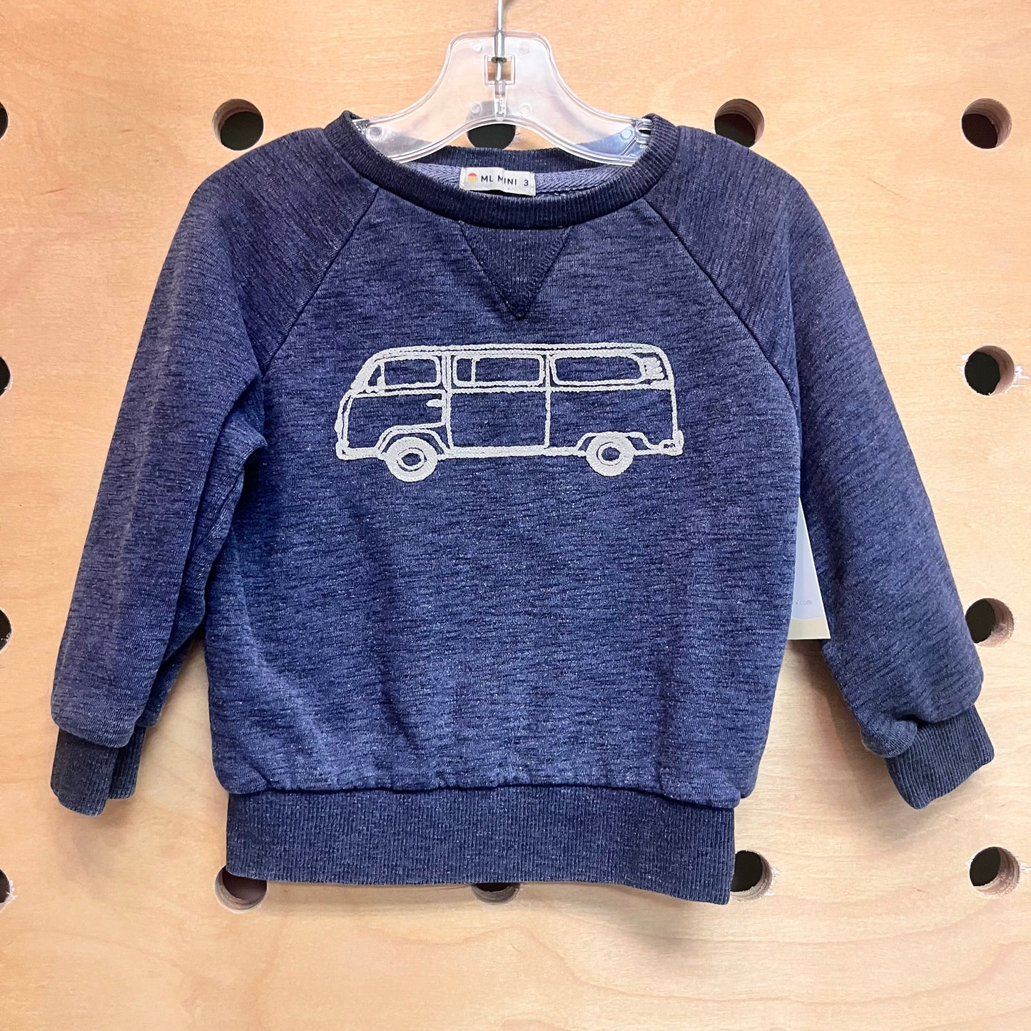 Navy Embroidered Bus Pullover