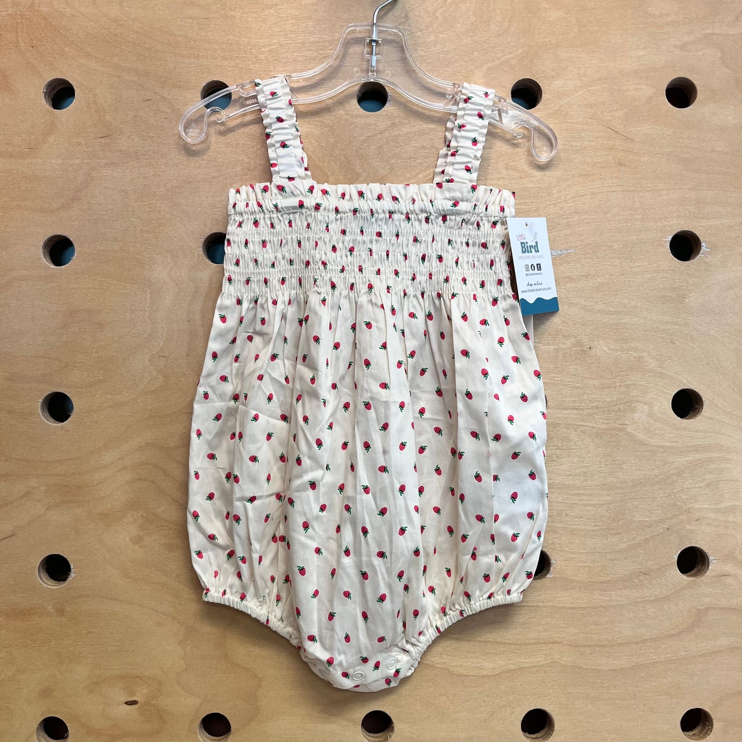 White Strawberry Bubble Romper NEW!!