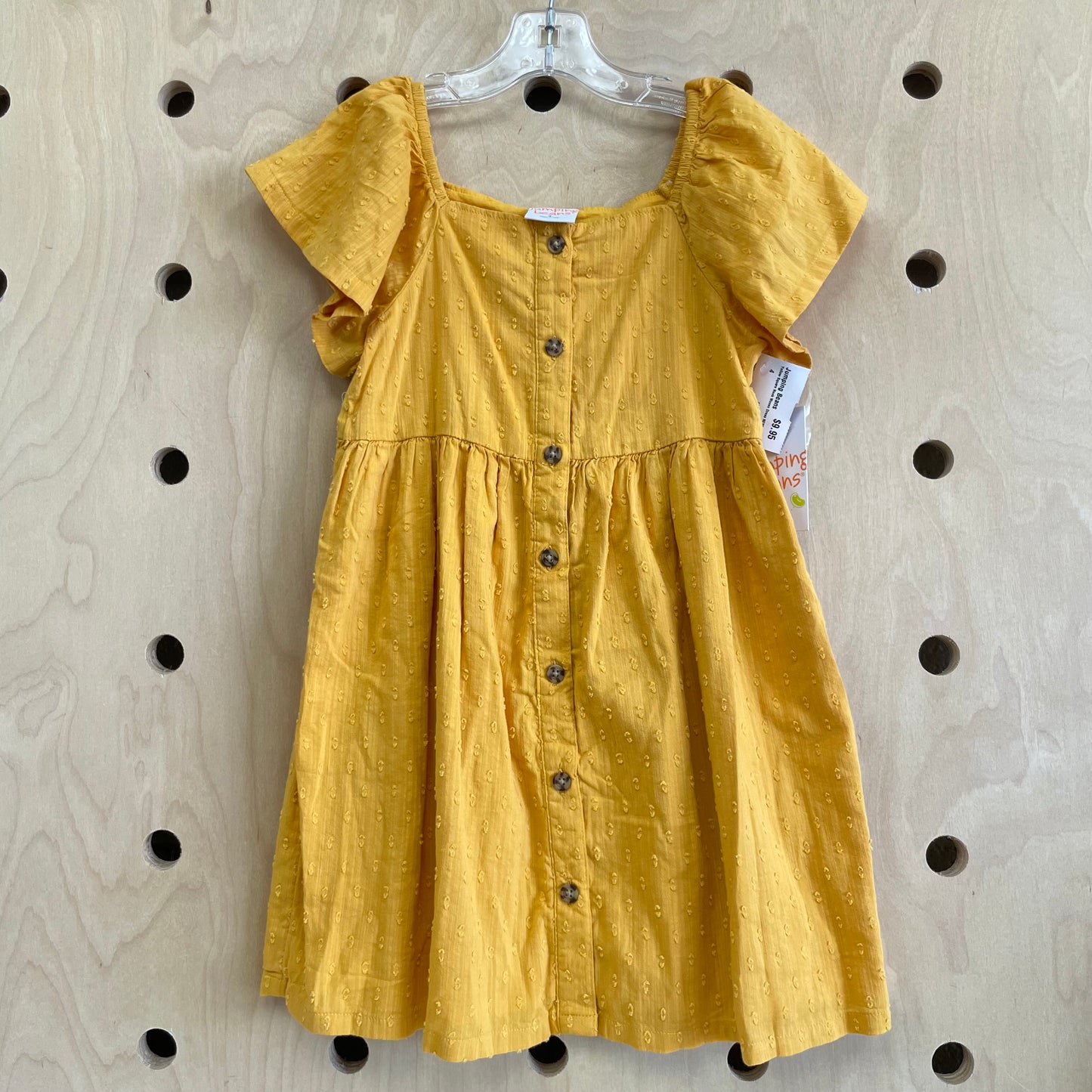 Yellow Square Neck Woven Dress NEW!