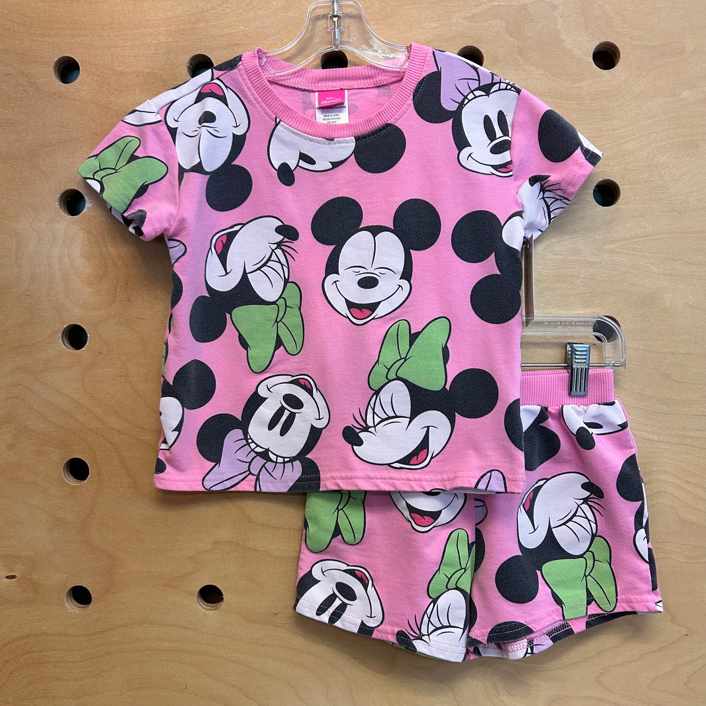 Pink Mickey French Terry Top & Shorts