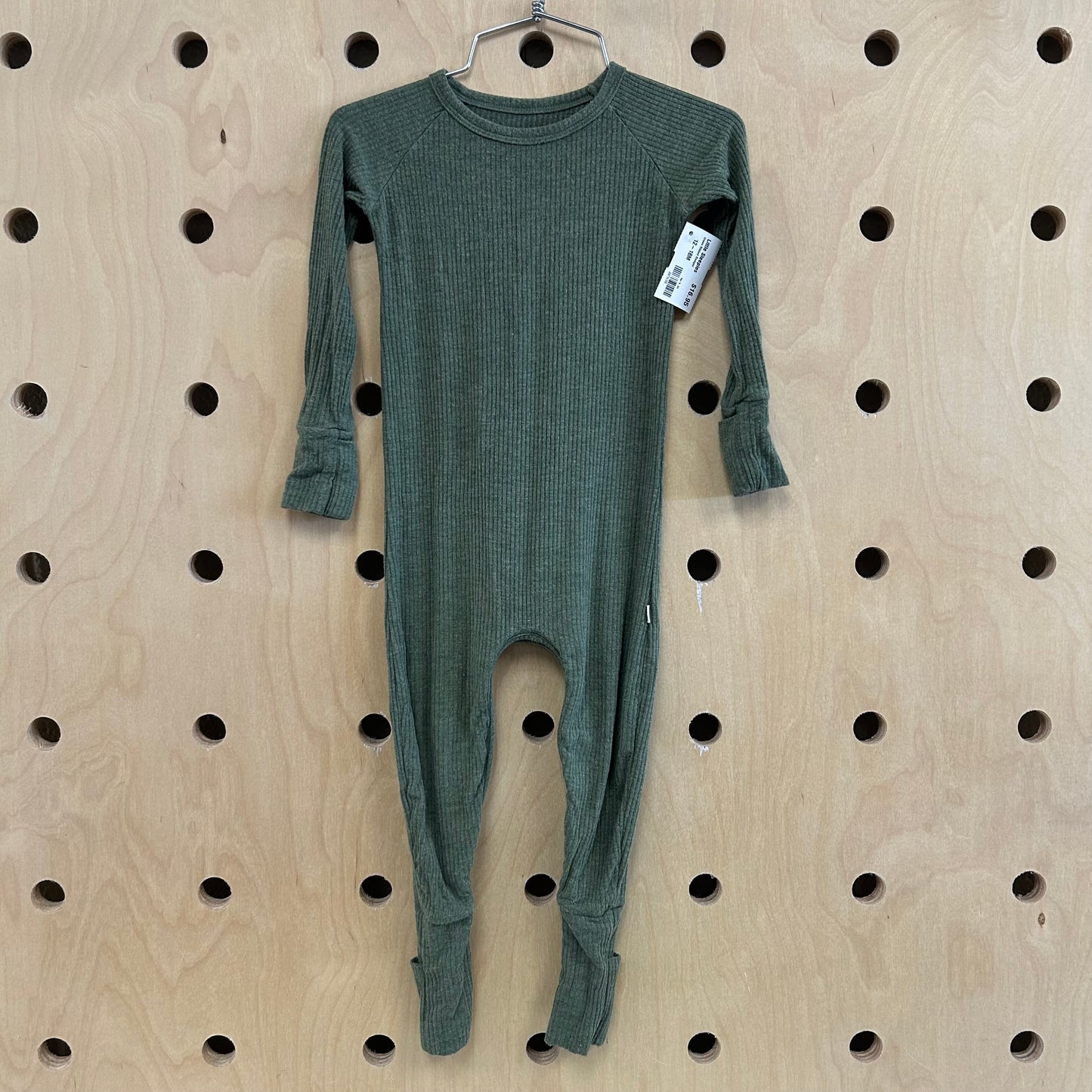 Green Ribbed Romper