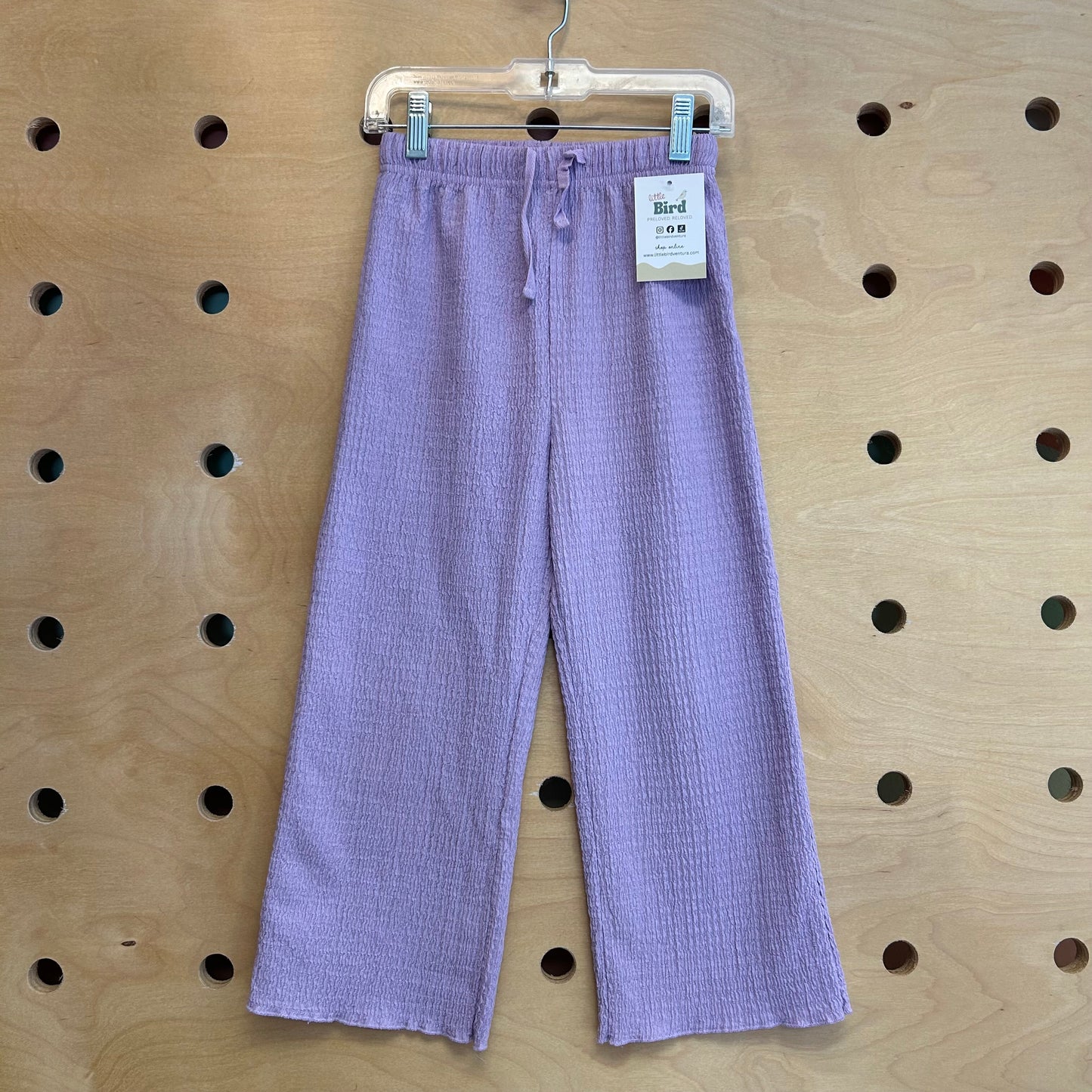 Purple Crinkle Wide Leg Pants