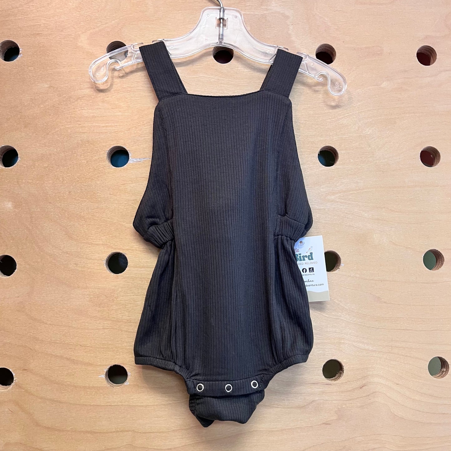 Grey Ribbed Modal Romper