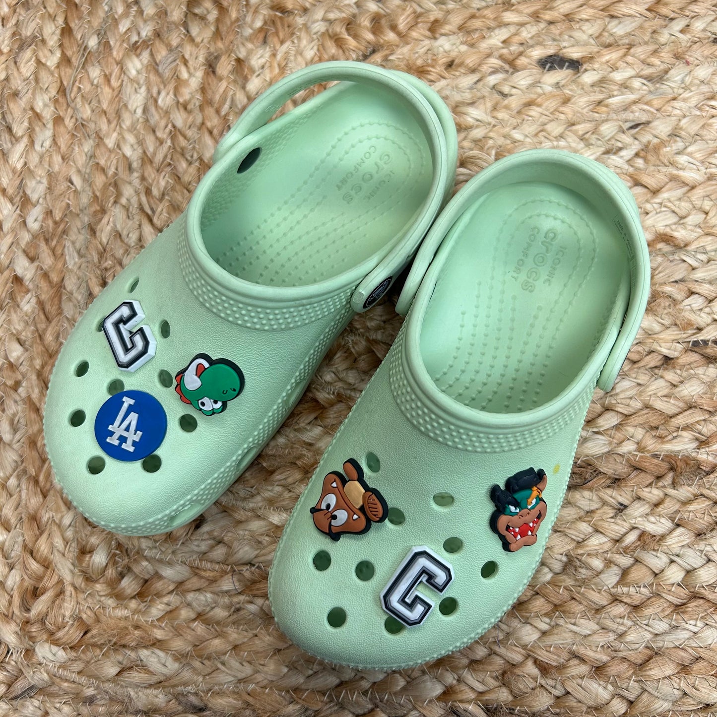 Green Clogs w/ Jibbitz