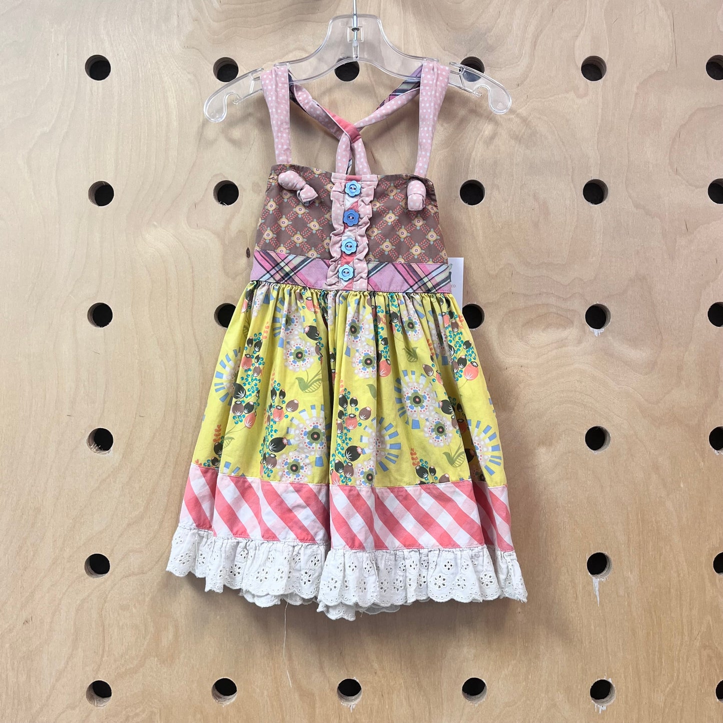 Patchwork Eyelet Trim Dress