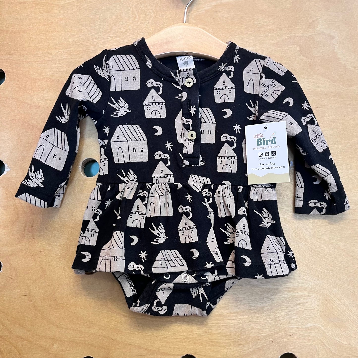 Organic Black Houses/Moons Dress