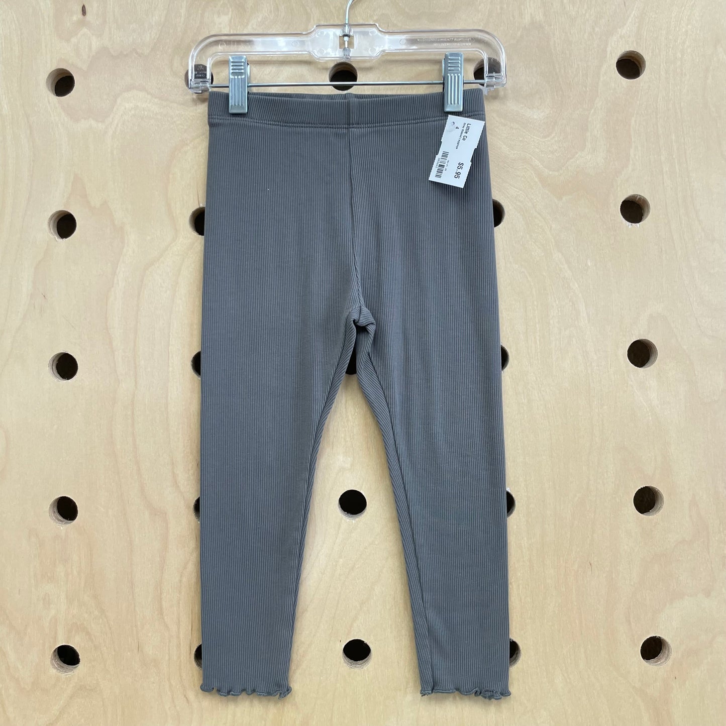 Grey Ribbed Leggings