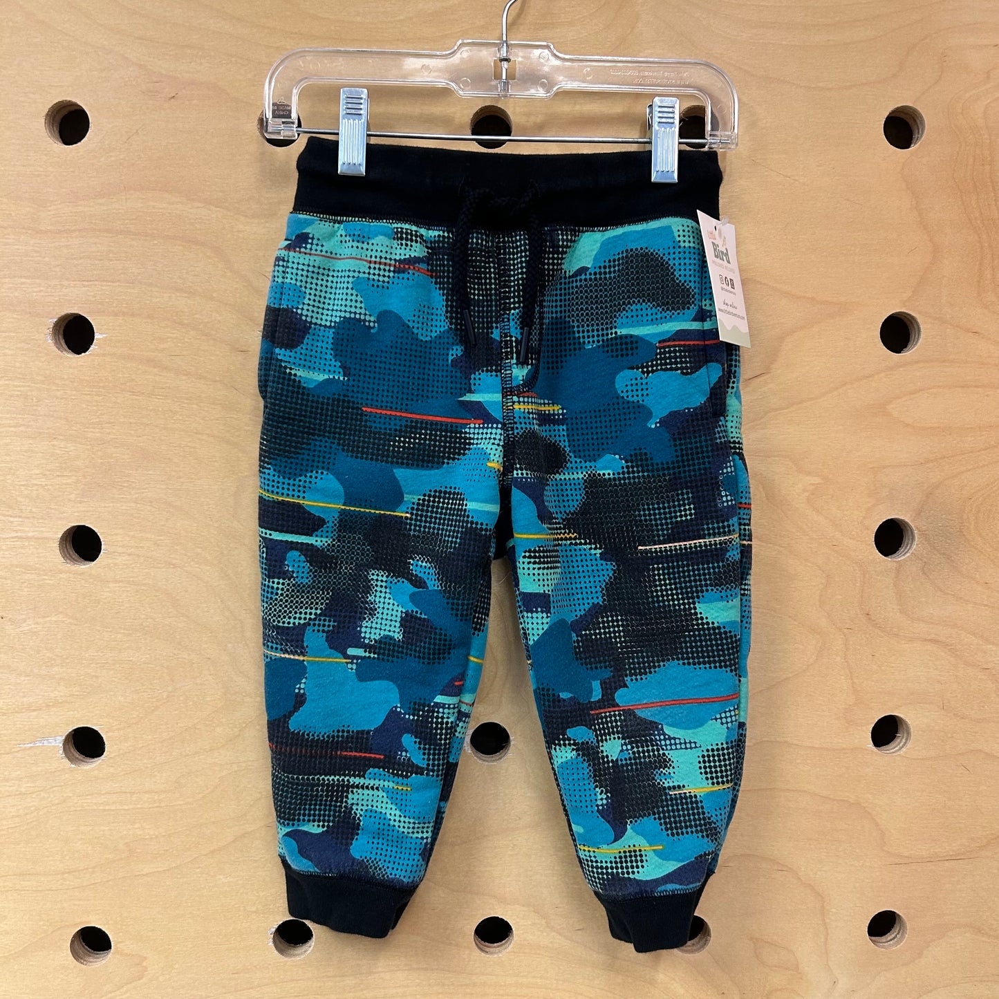 Black/Blue Lined Drawstring Pants