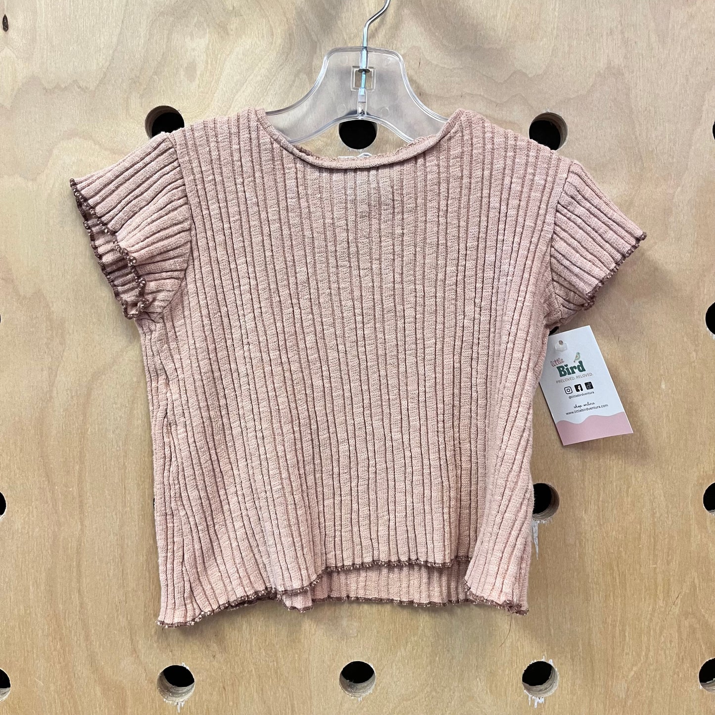 Peach Ribbed Top