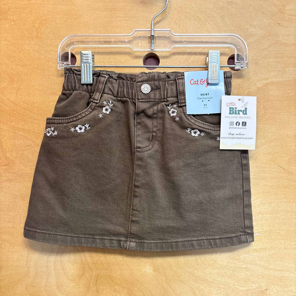 Brown Floral Skirt NEW!