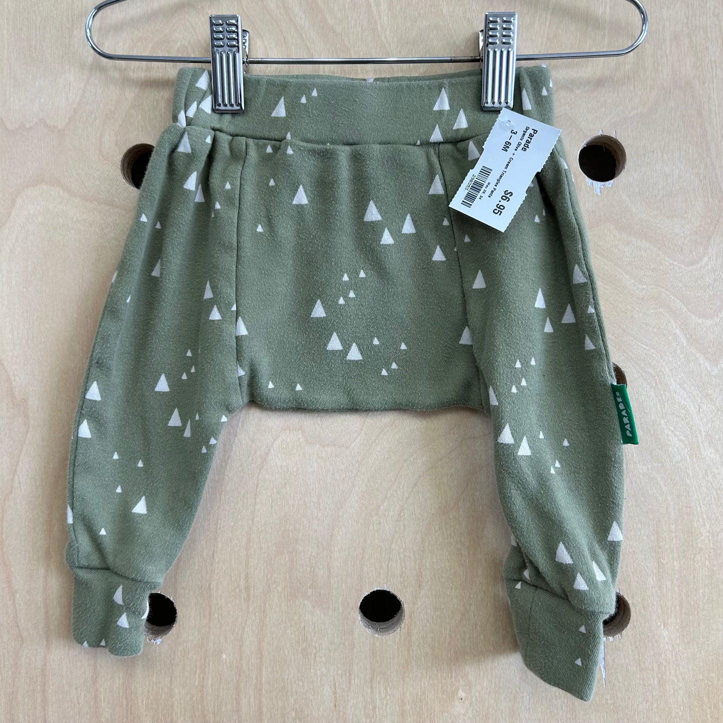 Organic Olive + Cream Triangles Pants